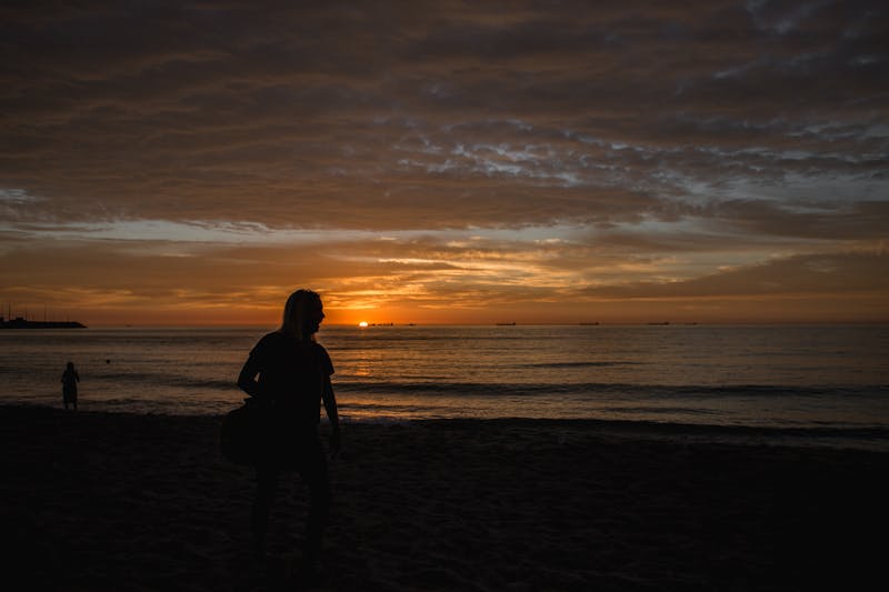 Person finding peace and safety in nature